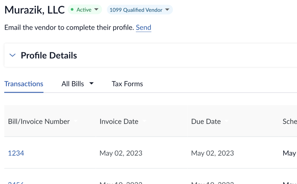 screenshot of Zenwork Payments